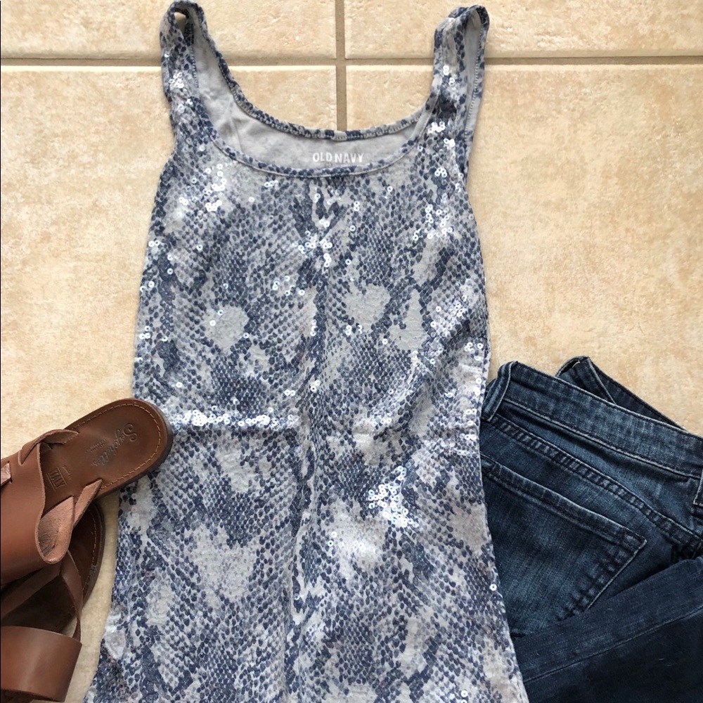 Old Navy Snake Skin Sequin Tank